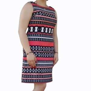 EVAN PICONE Dress Geometric Print Sleeveless Midi, Vintage (8)